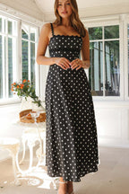 Boho Polka Dot Lace Trim Cami Maxi Dress image 3