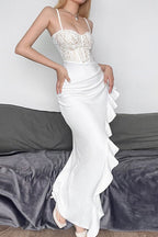 Lace Ruffle Hem Bodycon Cocktail Dress image 4