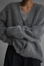 V-Neck Fluffy Knit Cardigan Sweater image 35
