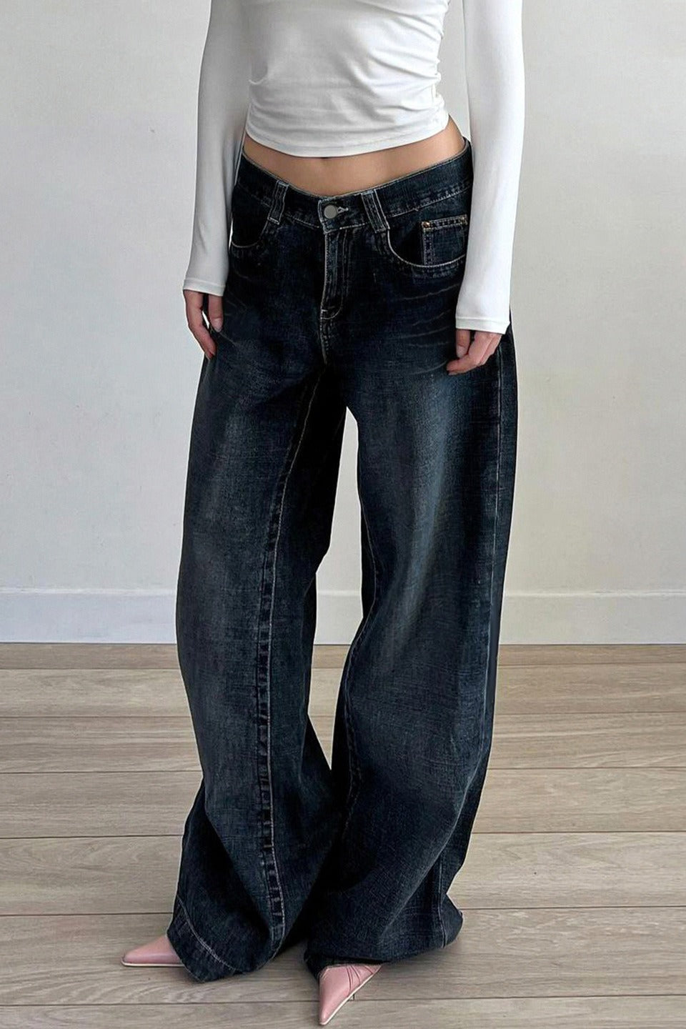 Edgy Relaxed Solid Laid-back Jeans image 2