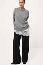 V Neck Lace Trim Patchwork Cami Top image 8