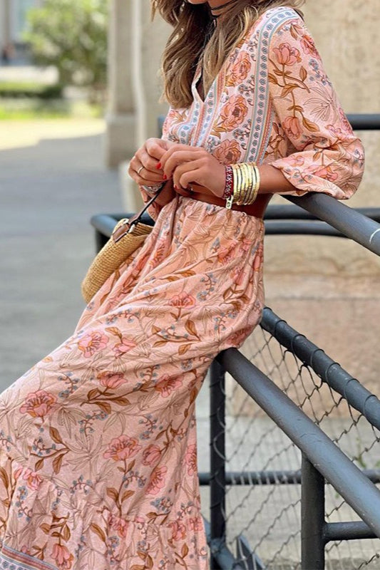 Bohemian Floral Print Maxi Dress image 3