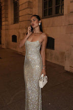 Sparkling Sleeveless Bodycon Maxi Dress image 3
