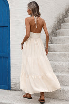 Halter Tassel Solid Long Boho Dress image 3