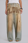 Chic Y2K Streetwear Washed Letter Print Jeans image 1