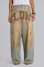 Chic Y2K Streetwear Washed Letter Print Jeans image 1