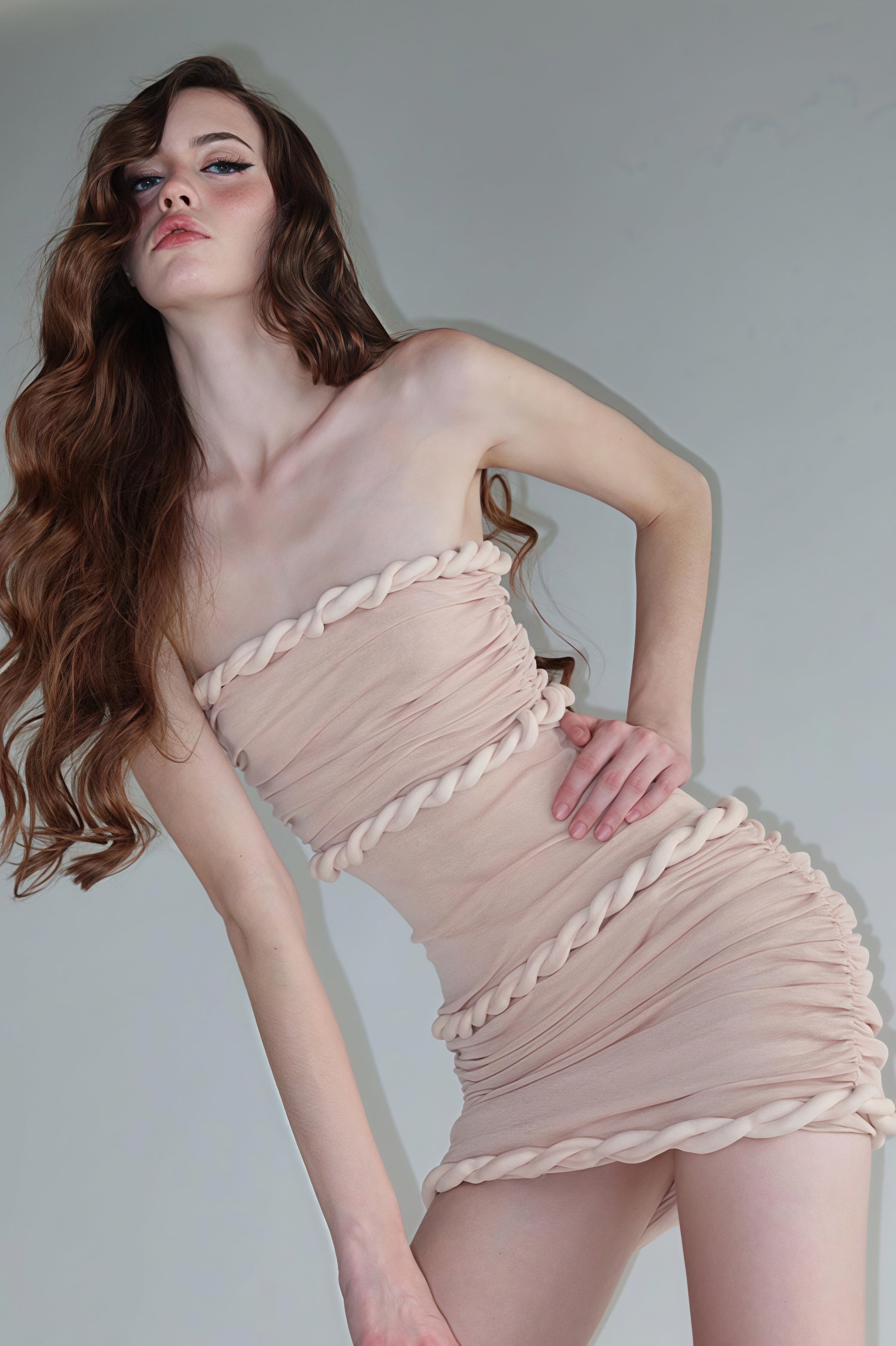 Ruffle Ruched Waist Bodycon Mini Dress image 3