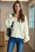 Relaxed V-Neck Cardigan image 15