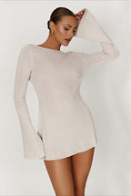 Bell Sleeve Knit Sweater Dress image 3