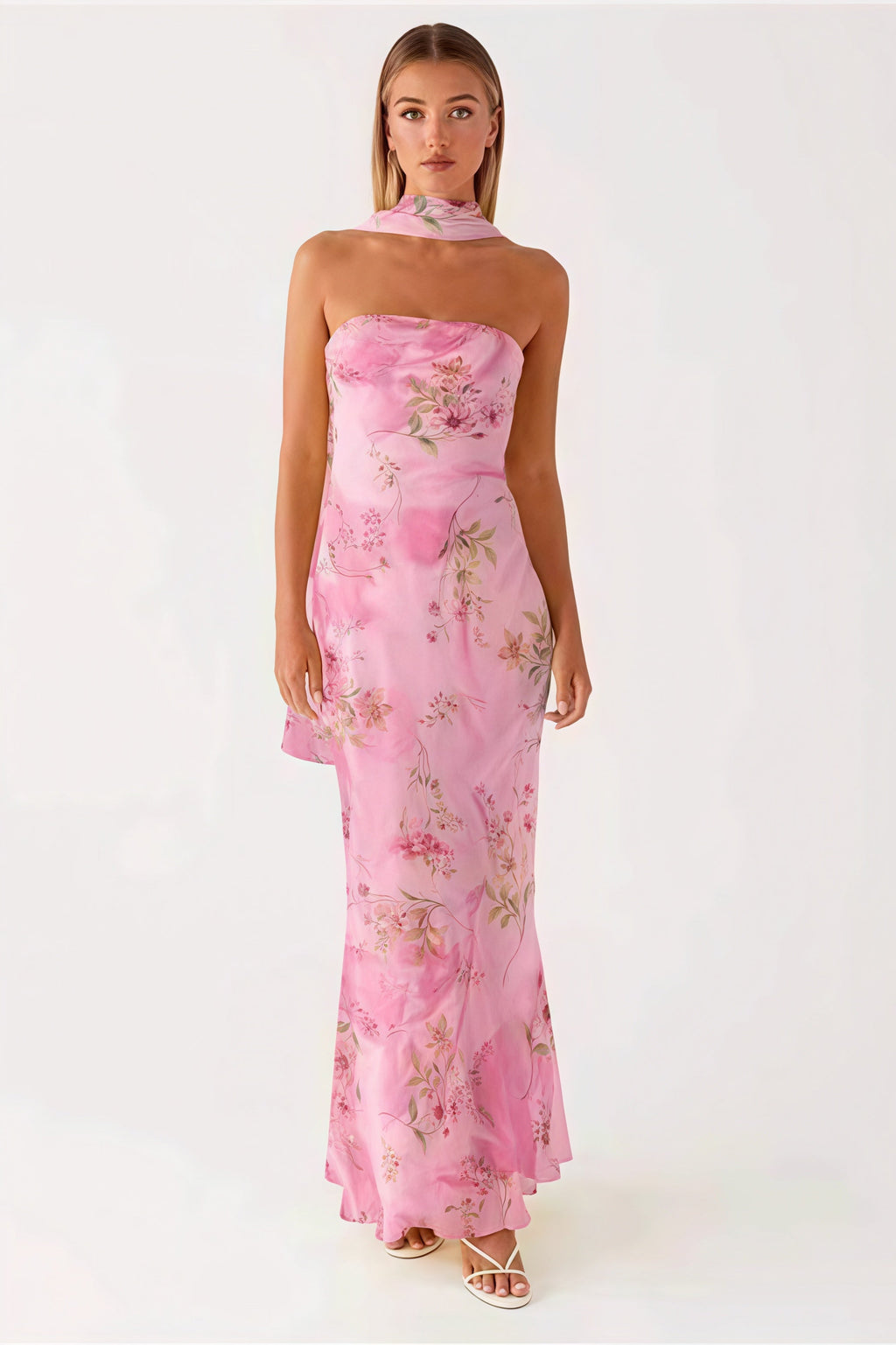 Floral Tie Fishtail Vacation Maxi Dress image 4