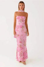 Floral Tie Fishtail Vacation Maxi Dress image 4