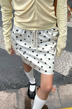 Vintage Satin Polka Dot Drawstring Midi Skirt image 5