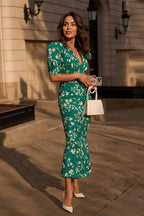 Fitted Floral Puff Sleeve Floral Dress image 3