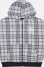 Plaid Printed Zip Y2k Hoodie image 3