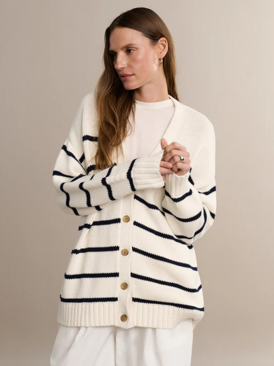 Striped Loose Knit Cardigan image 1