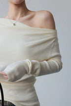 Chic Off Shoulder Fitted Knit Top image 5