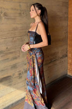 Vintage Contrast Print Cami Maxi Dress image 2