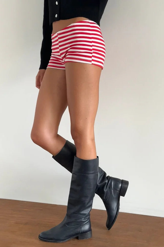 Casual Chic Stripe Skinny Low Waist Shorts image 7