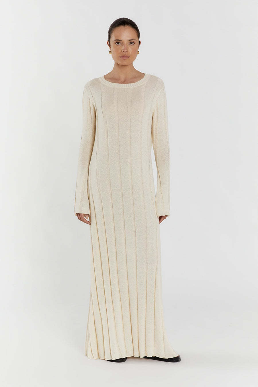 Solid A Line Maxi Sweater Dress image 6