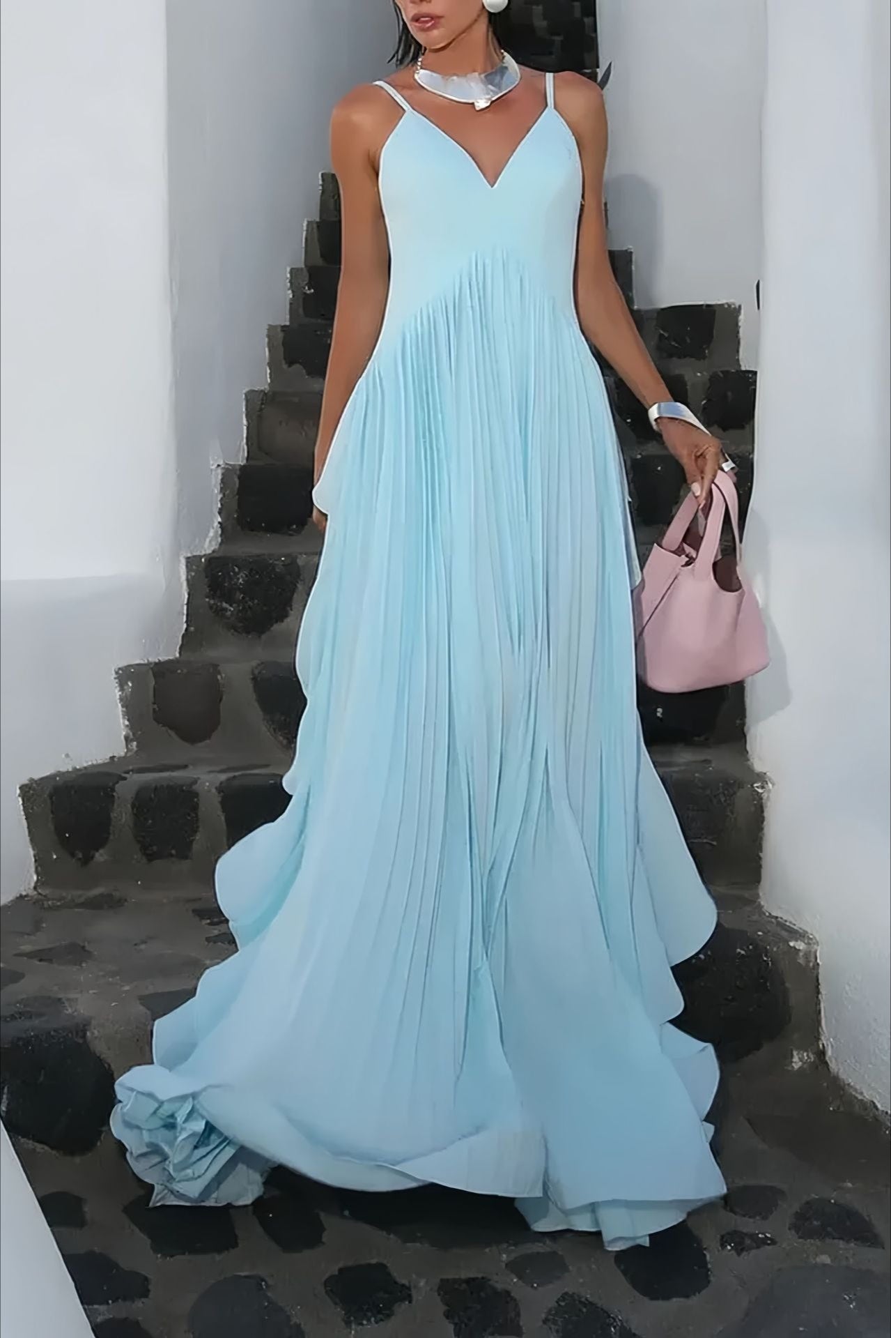 Swing Pleated Layered Maxi Dress image 5