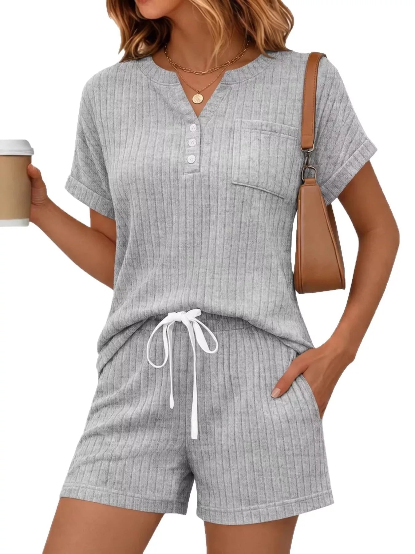 Bettina Short Set detail view styled for Avrienne