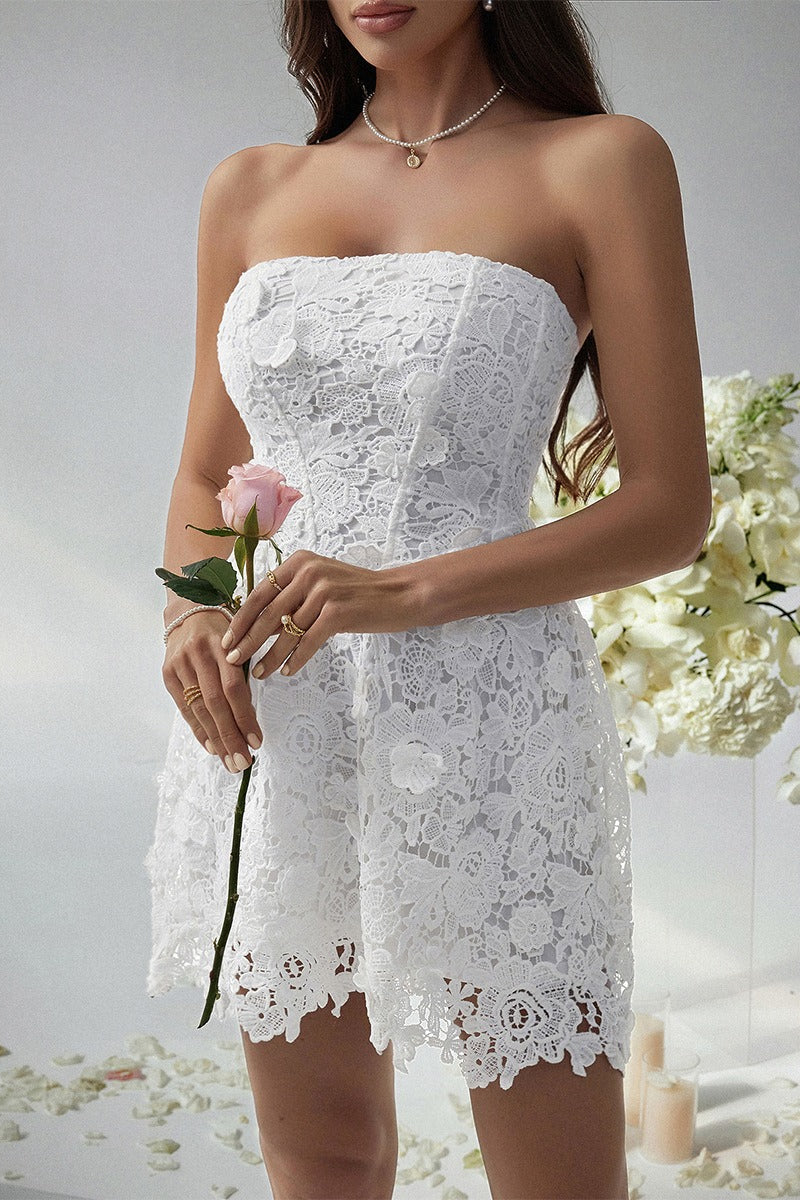 Solid Bustier Embroidered Cocktail Dress image 2