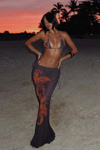 Printed Tie Low Rise Three Piece Swim Set image 1