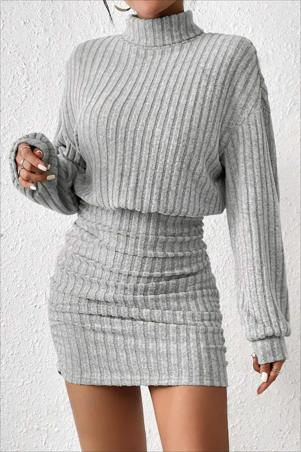 Slim Fit Ribbed Knit Sweater Dress image 5