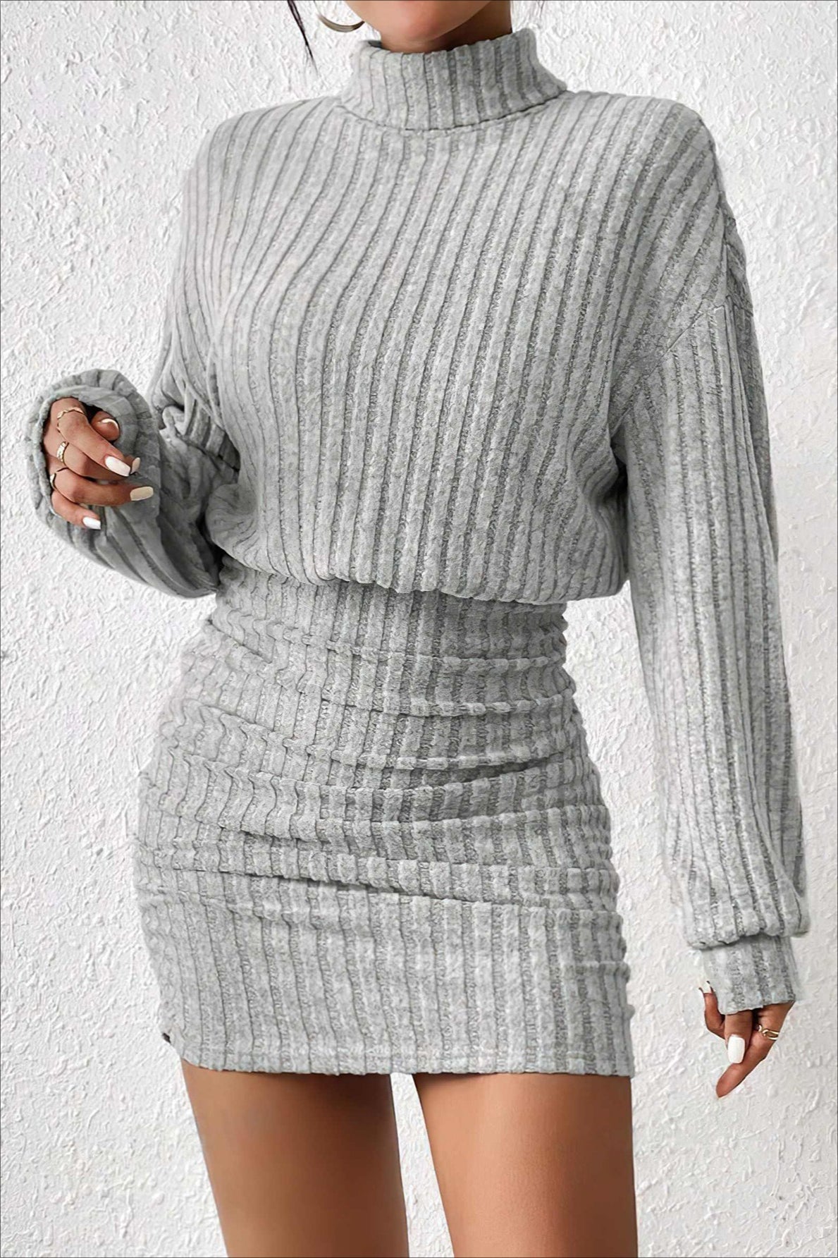 Slim Fit Ribbed Knit Sweater Dress image 5