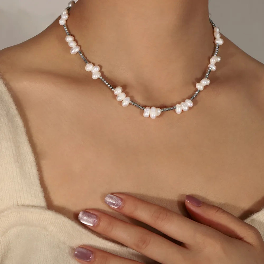 Francesca Bead Necklace styled for Avrienne