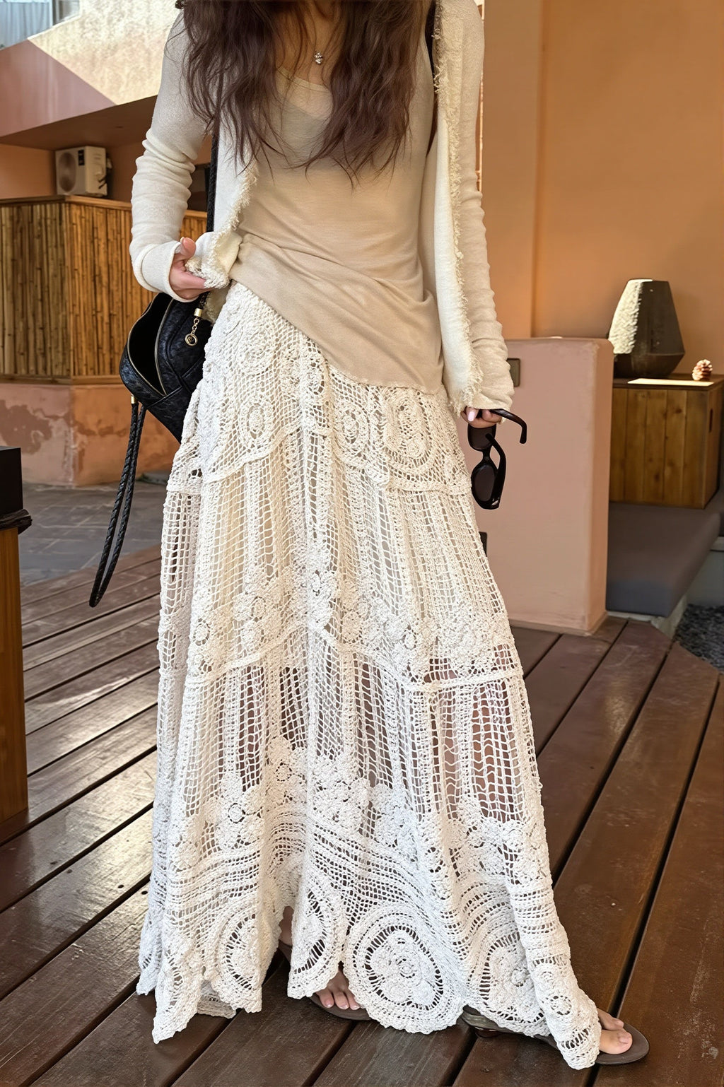 Chic High Waist A Line Drape Skirt image 1