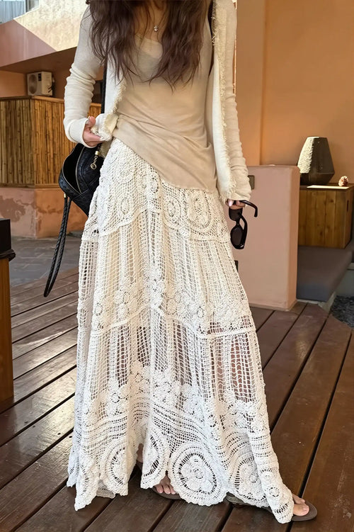 Chic High Waist A Line Drape Skirt image 1