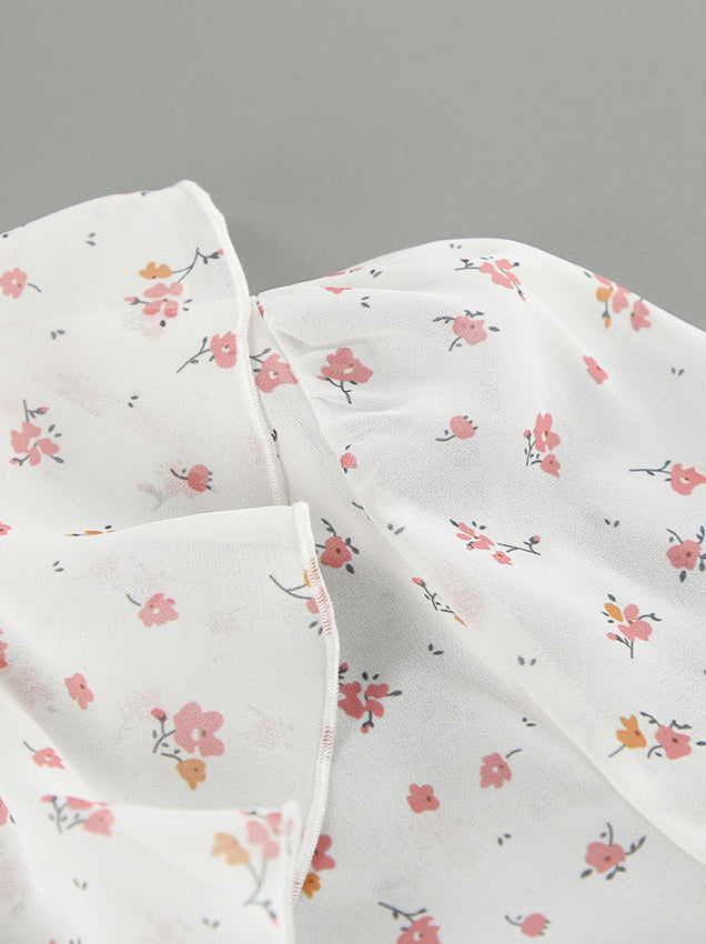 Floral Ruffled V-Neck Slim Fit Blouse image 8