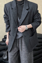 Wool Blend Relaxed Fit Blazer image 7