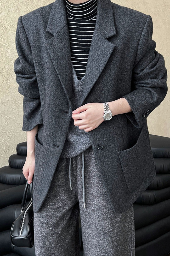 Wool Blend Relaxed Fit Blazer image 7