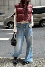 Vintage Washed Whisker Wide Leg Denim Jeans image 2
