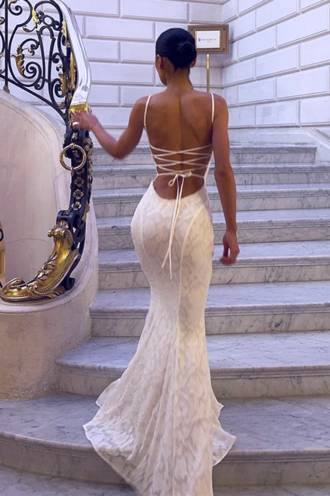 Cami Backless Tie Sexy Slim Maxi Dress image 2