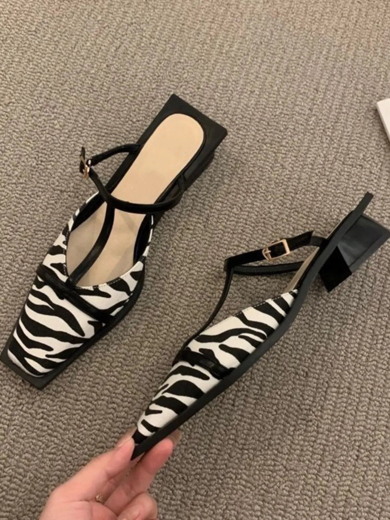 Clara Flat Sandals detail view styled for Avrienne