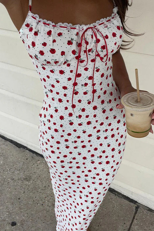 Floral Spaghetti Strap Slim Fit Maxi Dress image 6