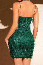 Sequin Fringe Trim Spaghetti Strap Party Dress image 7