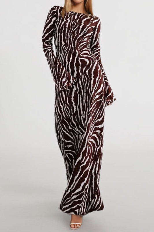 Bohemian Floral Print Long Sleeve Maxi Dress image 3