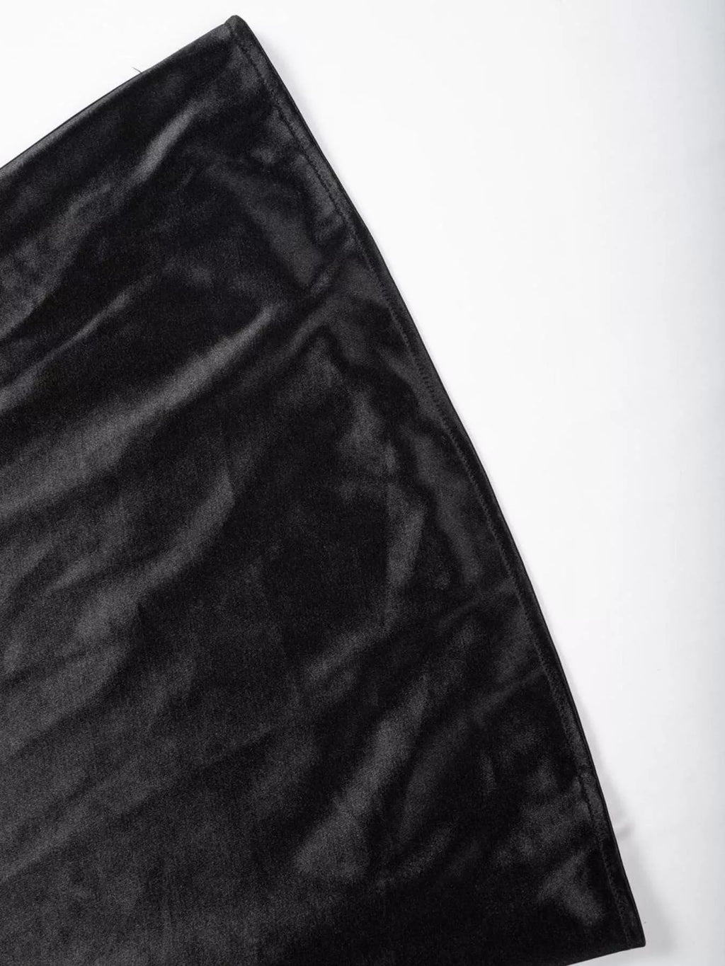 Zinnia Satin Maxi Skirt detail view styled for Avrienne