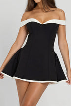 Elegant Solid Slim Bandeau Mini Dress image 4