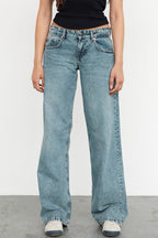 Solid Stretch Straight Leg Jeans image 7