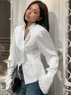 Ruffled Victorian Style Fitted Blouse image 2
