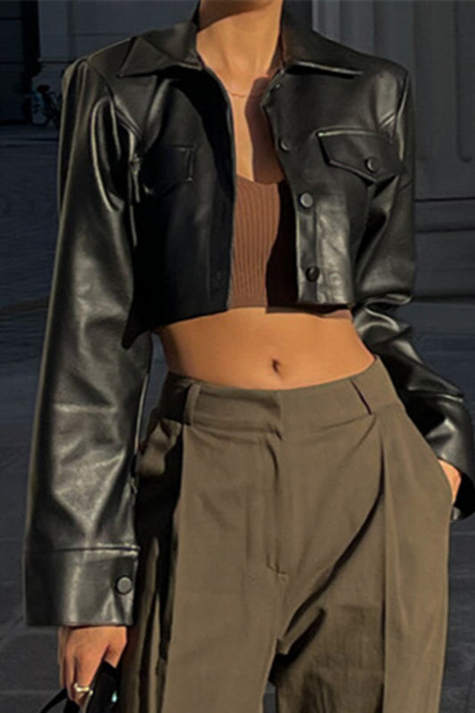Sexy Cropped Biker Coat image 1