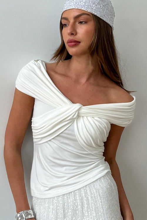 Elegant Chic Off Shoulder Twist Blouse image 3
