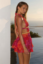 Backless Printed Spaghetti Mini Dress image 8