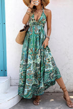 V Neck Ruffle Casual Boho Dress image 3