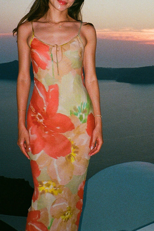 Floral Tie Back Cutout Resort Cami Maxi Dress image 2